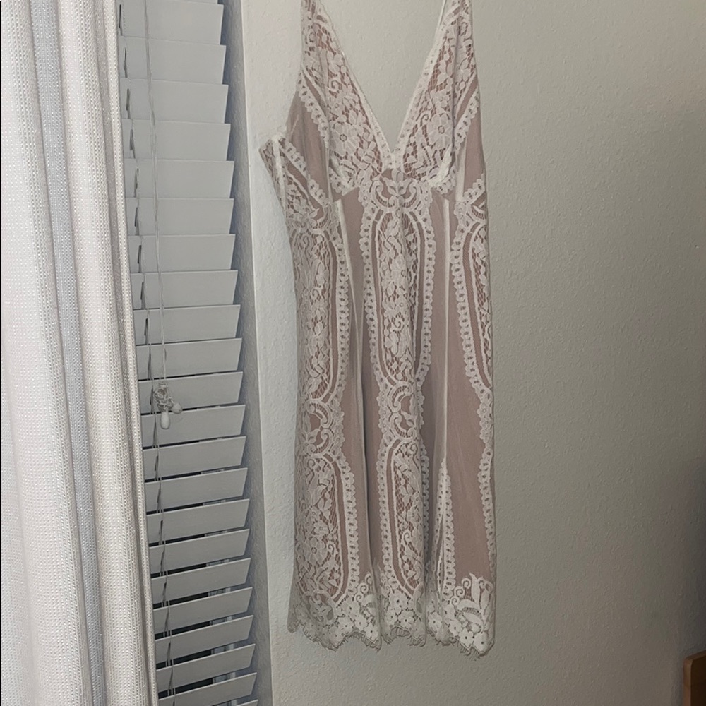Lush White Lace Mini Dress